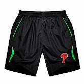 Men's Philadelphia Phillies Black Green Stripe MLB Shorts,baseball caps,new era cap wholesale,wholesale hats